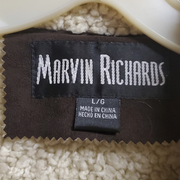 🧥 Marvin Richards Brown Faux Suede Jacket 🧥 - Picture 2 of 7